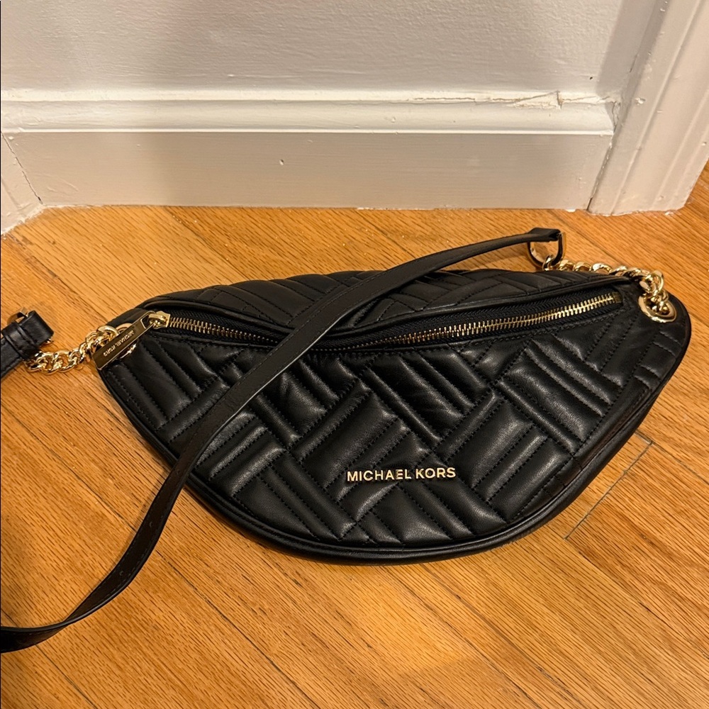 Michael Kors Black Quilted Crossbody Bag